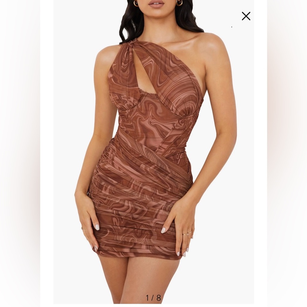 House of CB mini dress brown